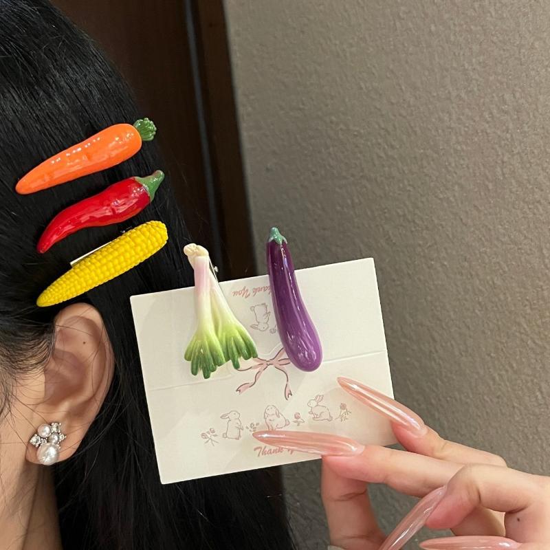 Health Wellness Lifestyle - Novelty Funny Vegetable Shape Hair Pins