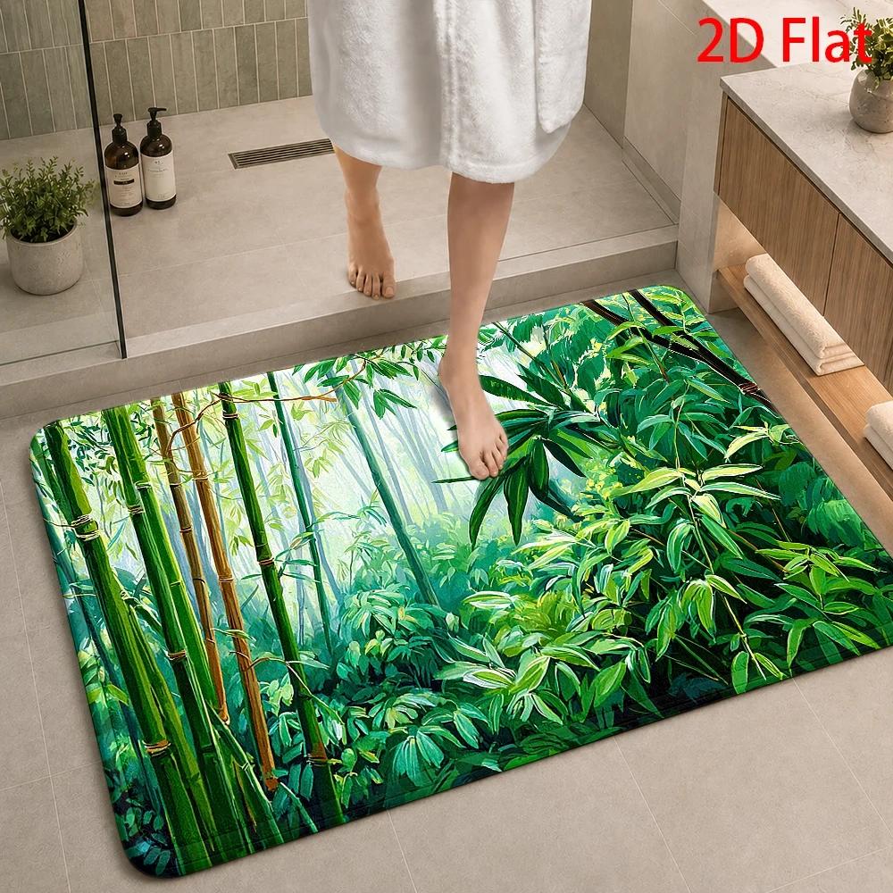 Tropical Bamboo Jungle Pattern - огляд і ціна Bamboo Bath Mat