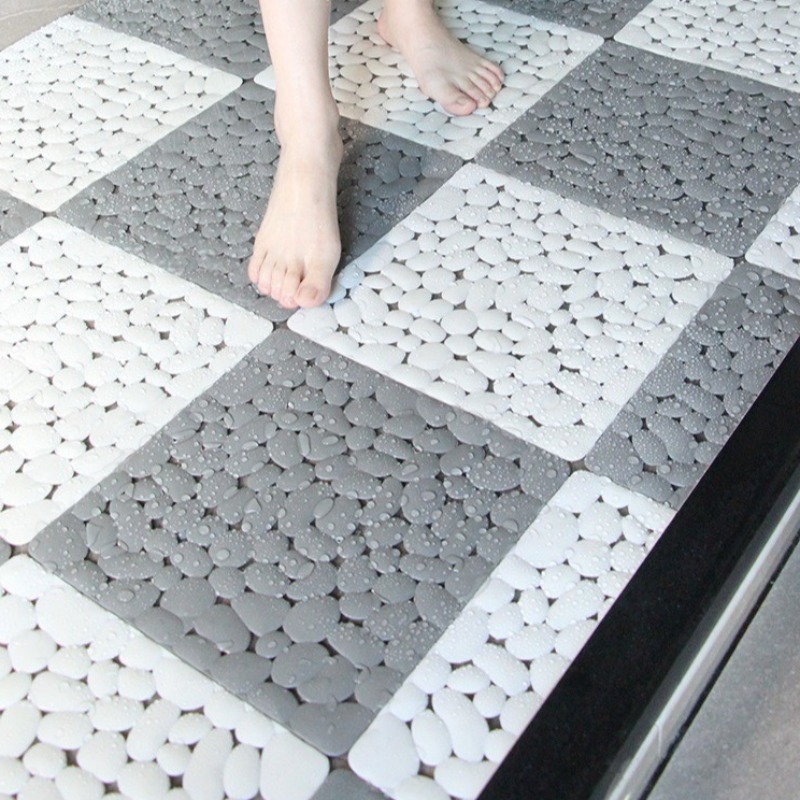 1-10PC 30X30cm Bathroom Pebble - огляд і ціна Bamboo Bath Mat